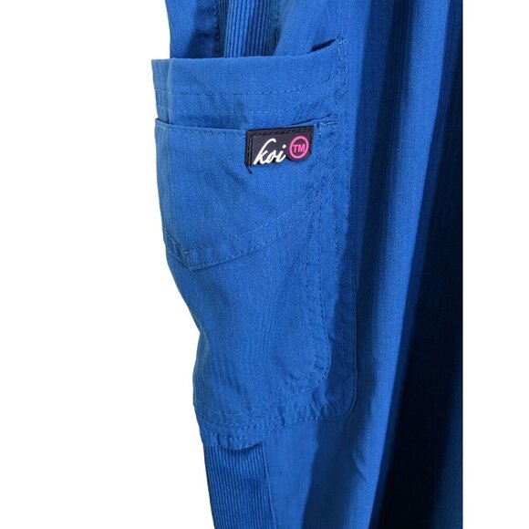 Koi Lite Plus Size 3X Scrubs Pants Slim Fit Energy Blue Mechanical Stretch 734 - Picture 3 of 6
